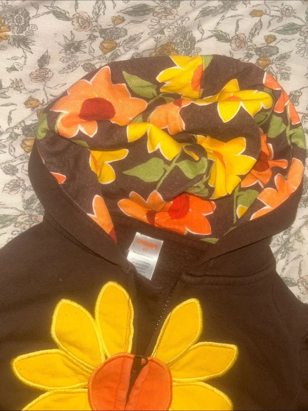 vintage Gymboree fall kids sunflower zip up